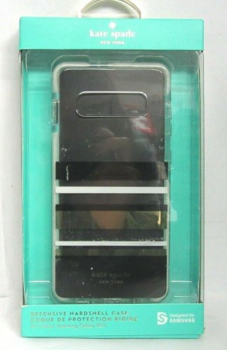 Kate Spade Defensive Hardshell Case for Samsung Galaxy S10 - Park Stripe Black