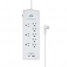 GRiP 8 Outlet Surge Protector with 1 USB & 1 USB-C Port - White