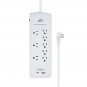GRiP 8 Outlet Surge Protector with 1 USB & 1 USB-C Port - White