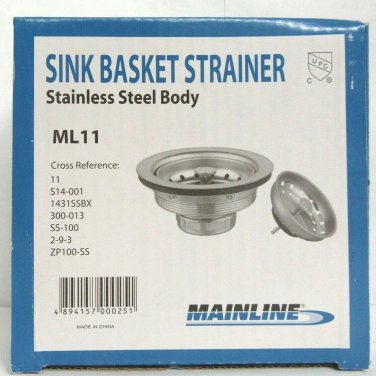 Mainline ML11 Sink Basket Strainer Stainless Deep Steel Body