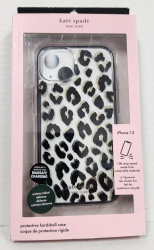 NEW Kate Spade New York - Protective Hardshell Case for iPhone 13 - Leopard