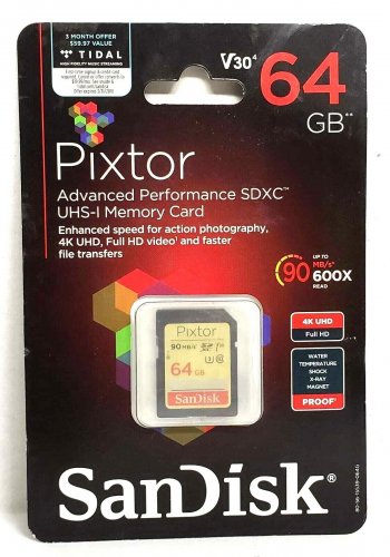SanDisk - Pixtor Advanced 64GB SDXC UHS-I Memory Card