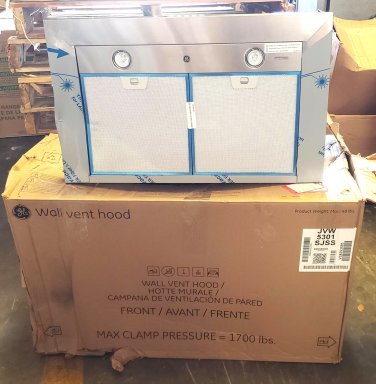 GE - 30" Convertible Range Hood - Stainless steel (JVW5301SJSS) DENTED #128