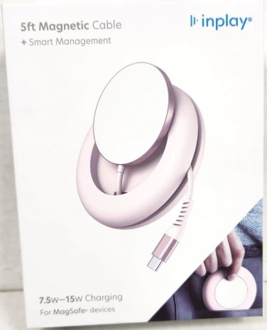 INPLAY Just Wireless 5ft Charging Cable for iPhone 14/13/12 Blush Pink