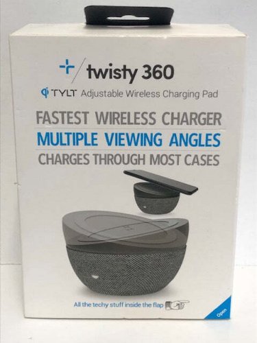 TYLT - Twisty 360 10W Qi Certified Fast Charge Wireless Charging Pad - Gray