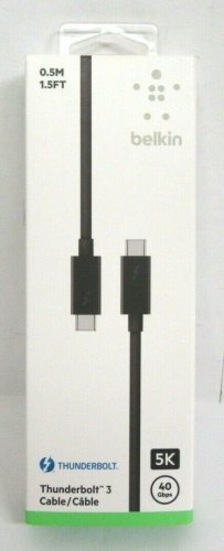 Belkin Thunderbolt 3 Cable 5K 40Gbps 1.5FT
