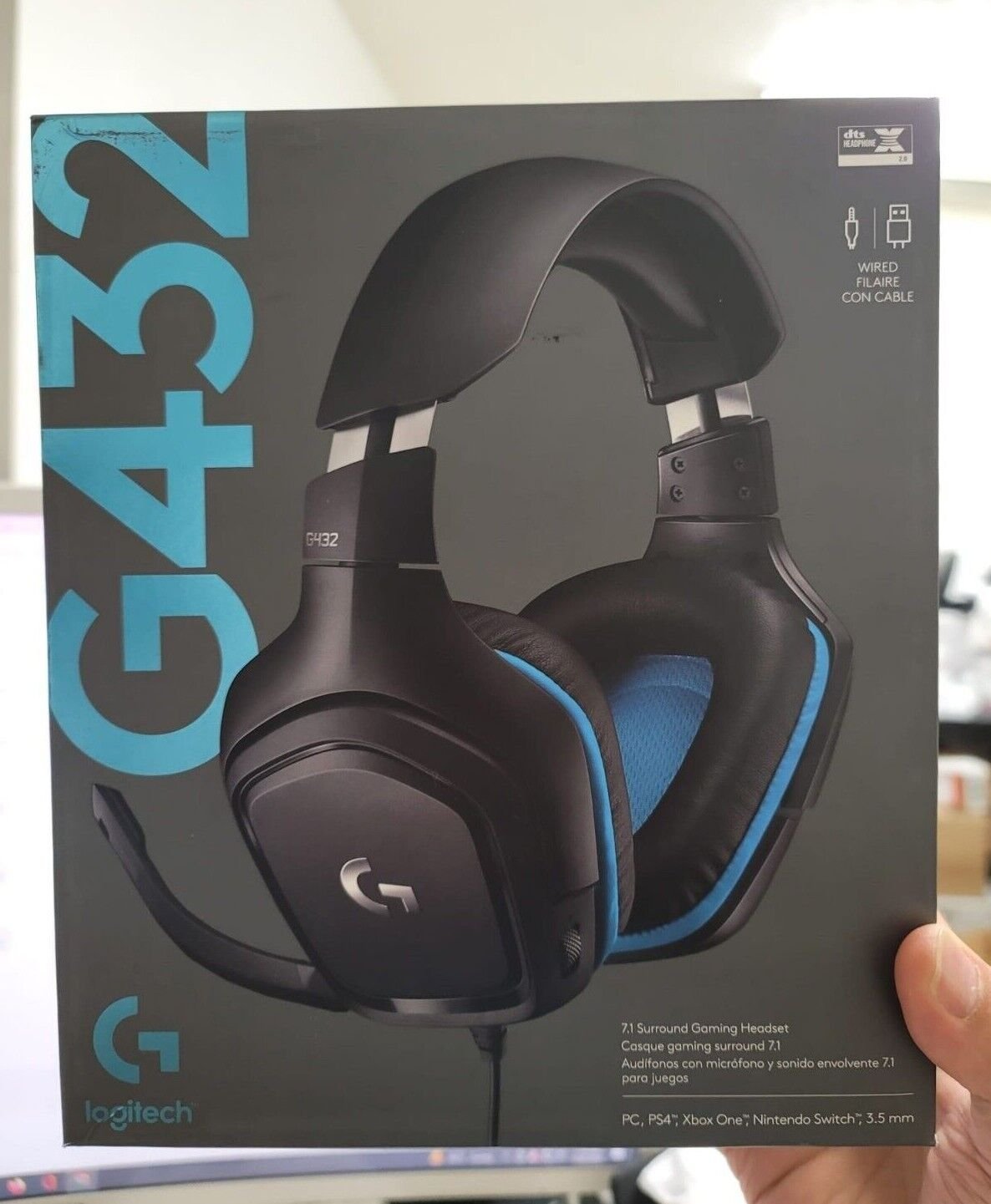NEW Logitech G432 DTS X 7.1 Surround Sound Wired PC Gaming Headset BOX