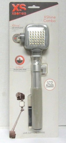 XSORIES - U-Shot Extendable 19" Camera Pole and XShine LED Spotlight - Silver