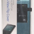 Genuine Original Samsung Galaxy S5 S-View Flip Cover Case Green - EF-CG900BGESTA