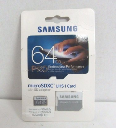 Samsung PRO MB-MG64EA/ microSDXC UHS-I U3 Memory Card 64GB Class10