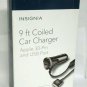 LOT OF 4 Insignia Apple MFi Certified 15W Car Charger w/ 30-Pin Cable & USB Port