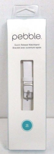 Pebble - Leather Band for 14mm Pebble Time Round Smartwatches - White - 60109
