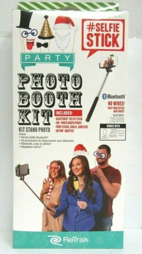 ReTrak ETSELFIEPPB Bluetooth Party Selfie Photo Booth with 30 Props, Black