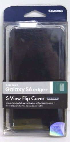 NOB Samsung S-View Flip Clear Covers for Samsung Galaxy S6 Edge+ Blue/Black