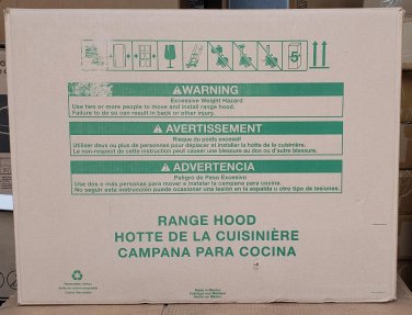 NOB Whirlpool #WVW75UC0DS - 30" Convertible Range Hood - Stainless steel