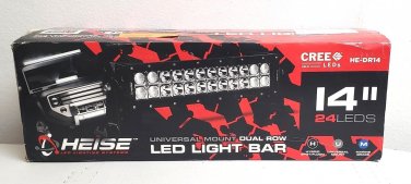 NEW Heise14 Inch Dual Row LED Light Bar Offroad Work Spot Truck 72W - Black