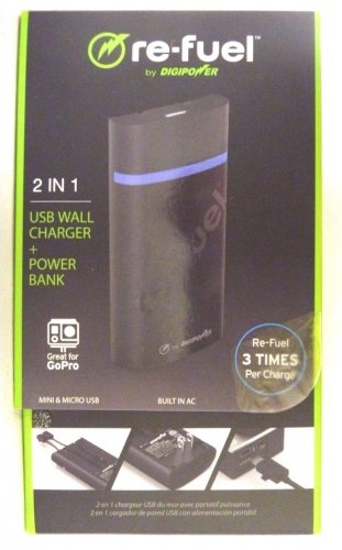 DigiPower - Portable Power Bank External Battery Charger - Black JS-5CMM Re-Fuel