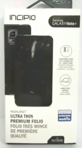 Incipio Highland Thin Premium Folio Case for Samsung Galaxy Note 4 - Black