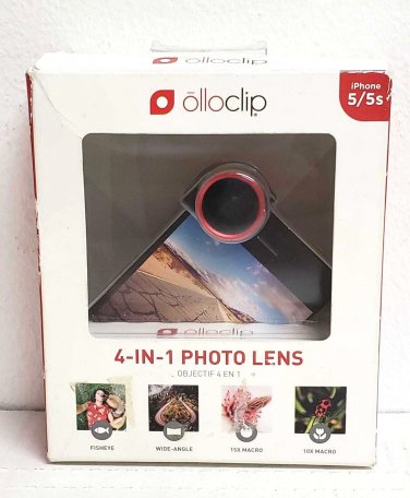NOB Olloclip iPhone 5/5S Red Black 4-In-1 Quick-Connect Photo Camera Lens