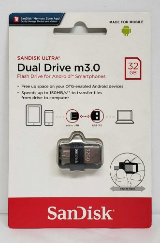 SanDisk - Ultra 32GB USB 3.0, Micro USB Flash Drive - Gray