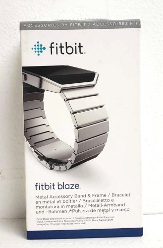 Fitbit Blaze Accessory Band, Silver, Steel Band & Frame Adjustable Bracelet