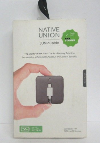 Native Union JCABLE-MUSB-GRY JUMP 1.6' USB-to-Micro USB Cable Zebra #101
