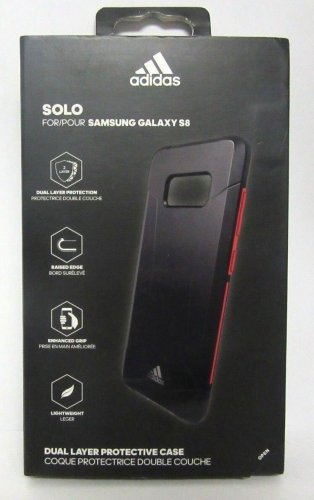 Adidas Solo Case Dual Layer Protection Case for Samsung Galaxy S8 Black/Red