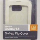 Genuine Samsung S-View Flip Cover White Pearl Case Galaxy S6 #101