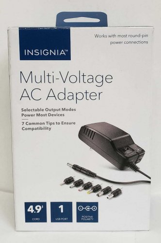 Insignia - Multi-Voltage Universal AC Adapter 15.6 W/ 4.9 ft - Black
