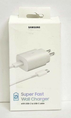 NOB Original Samsung 25W SUPER FAST Wall Charger + USB-C Cable - WHITE