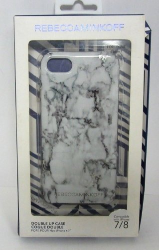 Rebecca Minkoff Case Double Up Apple iPhone 7 iPhone 8 Marble Print/Silver Foil