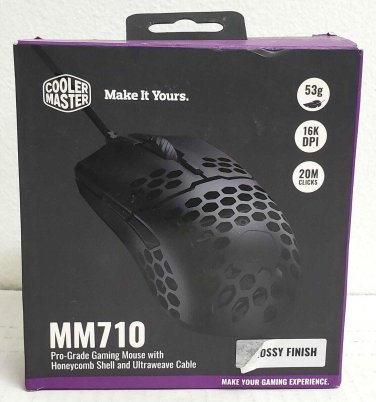 Cooler Master Master MM710 Wired Optical Gaming Mouse, Black Glossy, MM710KKOL2