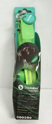 Squeaker - Poochlight Light Up Flashing Dog Collar (Medium) - Green Gremlin