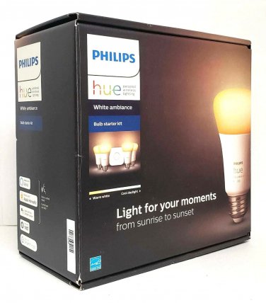 Philips - Hue White Ambiance A19 LED Bulbs Starter Kit - White #101