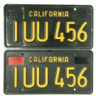 1963 California License Plate Pair IUU456
