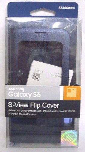 Samsung - S-View Flip Cover for Samsung Galaxy S6 Cell Phones - Black #111