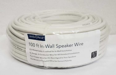 Insignia - 100FT Speaker Cable - White