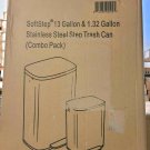 iTouchless SoftStep 13.2 Gal & 1.32 Gal COMBO Trash Can with AbsorbX Odor Filter