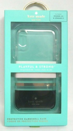 Kate Spade NY Flexible Hardshell Case for iPhone X / XS - Charlotte Stripe Black