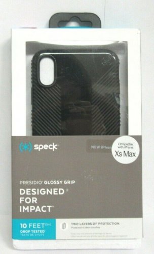Speck Presidio GLOSSY GRIP Case for Apple iPhone XS Max - Black 120254-7715
