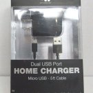Just Wireless - Wall Charger - Black 5' micro USB cable
