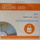 NEW Memorex 5PK Secure DVD Password Protected Encryption 4.6GB
