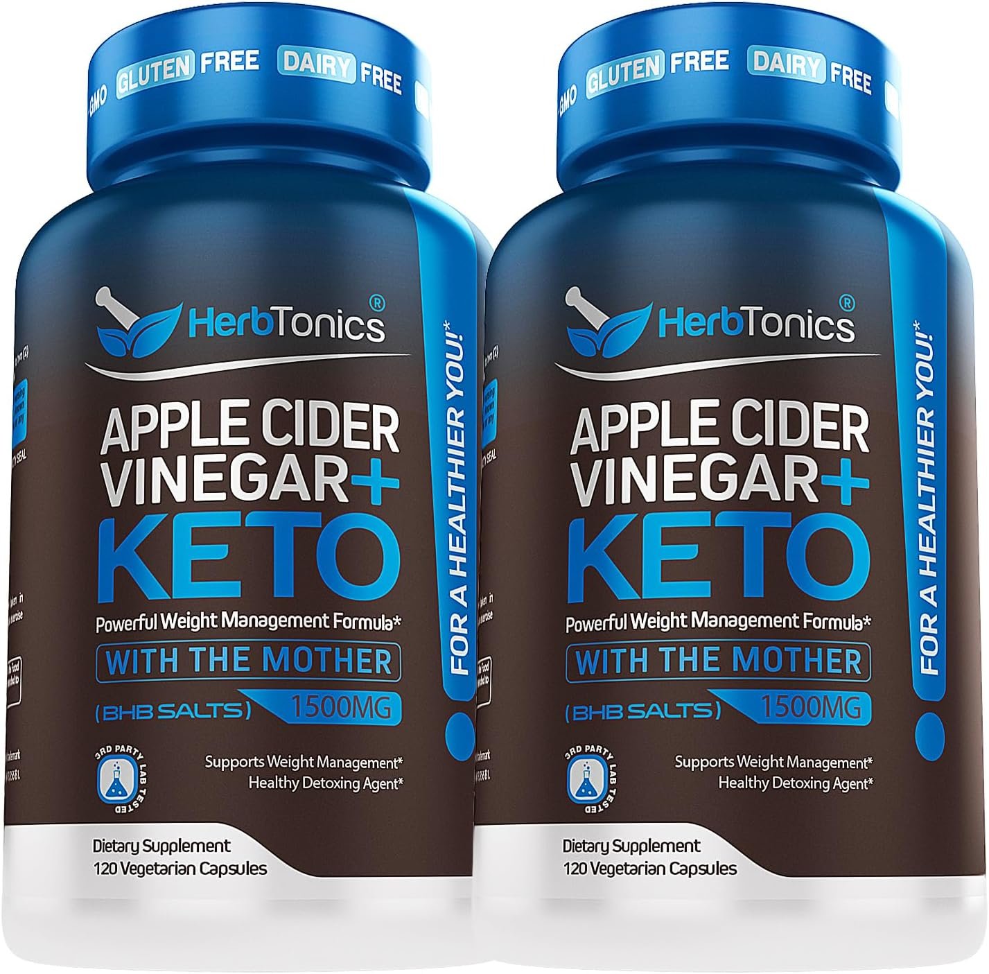 Herbtonics Apple Cider Vinegar Capsules with The Mother Plus Keto BHB