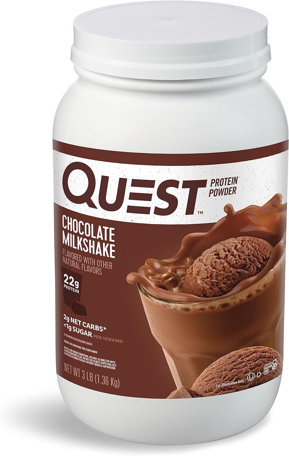 Quest Nutrition Chocolate Milkshake Protein Powder, 22g Protein