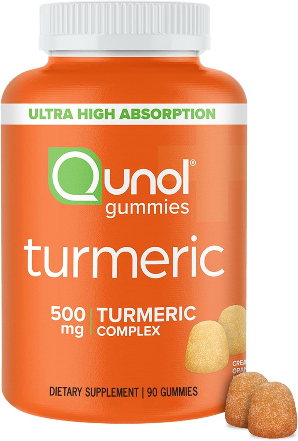 Qunol Turmeric Gummies, Gummy with 500mg Turmeric Curcumin