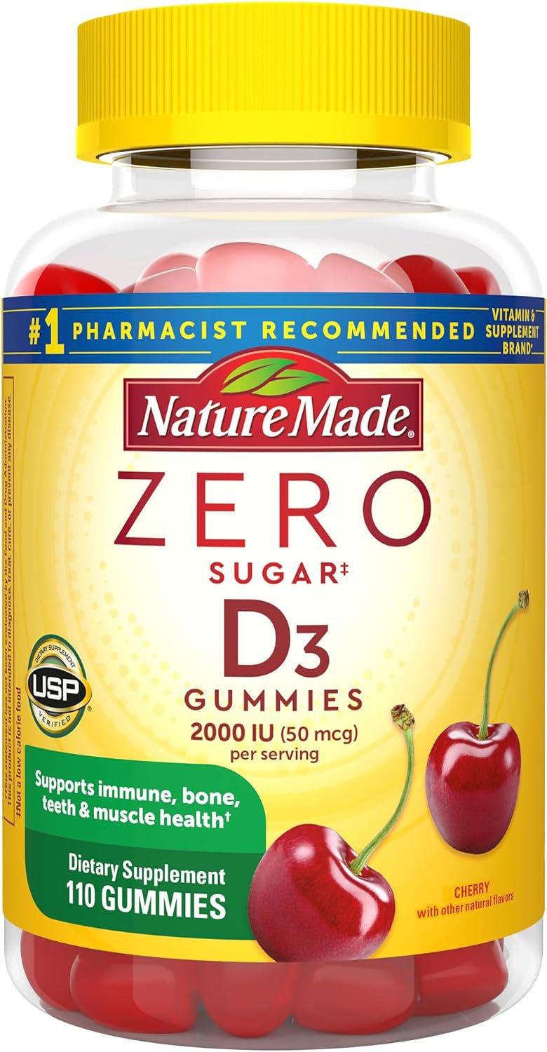 Nature Made Zero Sugar Vitamin D3 Gummies 2000 IU (50 mcg)