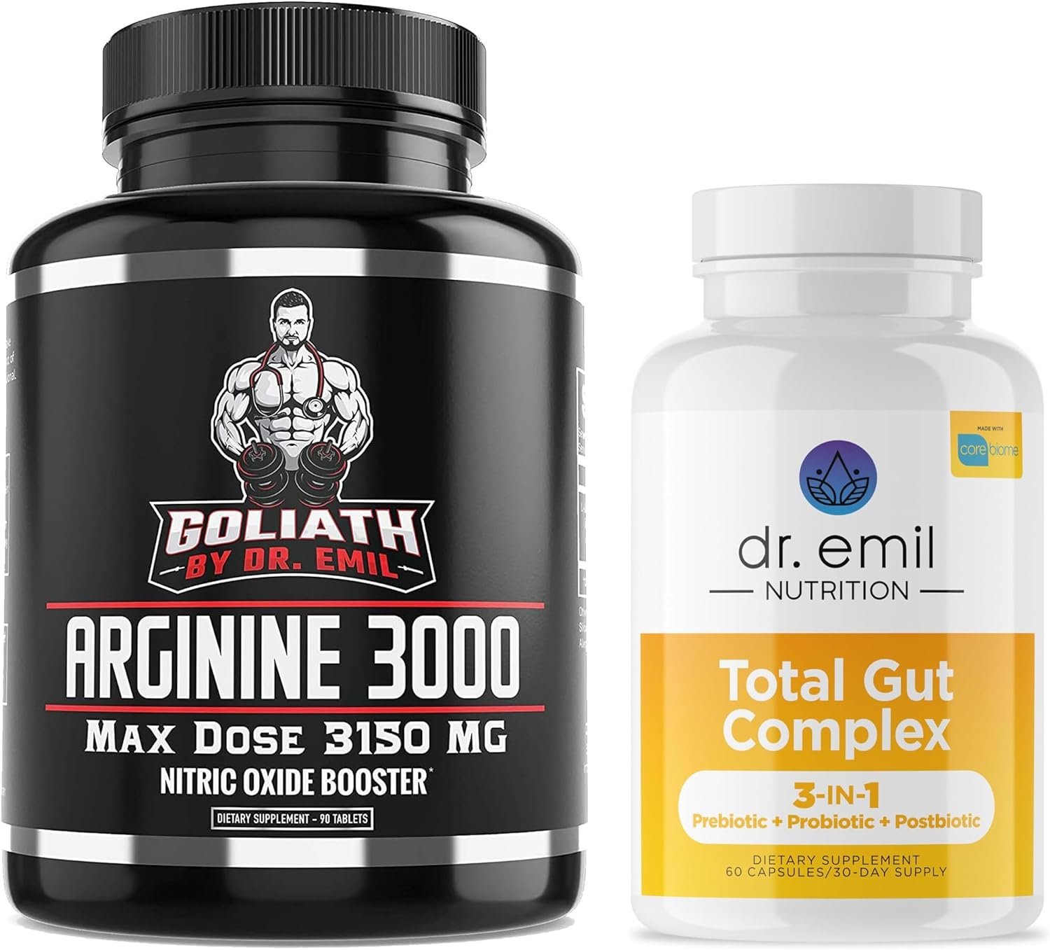Dr. Emil's Health Duo - L Arginine (3150mg) Nitric Oxide Supplement