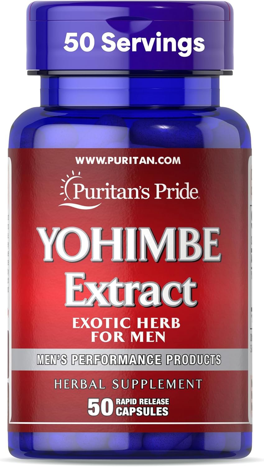 Puritan's Pride Yohimbe 1000 Mg, 50 Count, Vegetable Cellulose, Gelatin