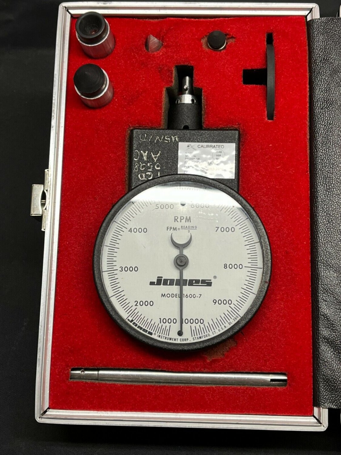 Jones Single Range Hand Tachometer Model 1600-7