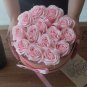 Soap Flower Gift Bouquet - 14 Pink Roses - Round